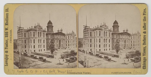 Tribunal del Condado de Cook y Ayuntamiento antes del incendio de Chicago de 1871